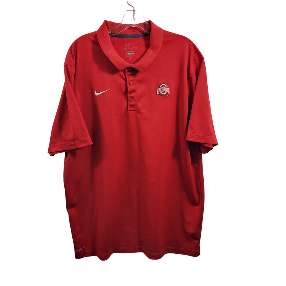 Ohio State Nike Dri-Fit Men's Red Polo Shirt Size XL-2X 13124-0650